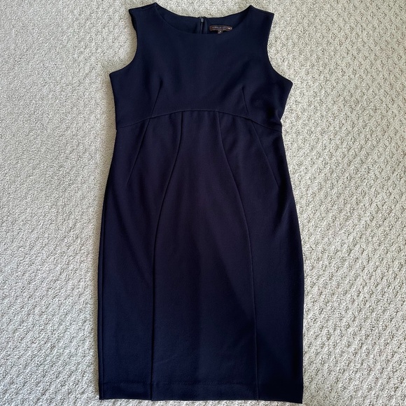Adrienne Vittadini Sleeveless Sheath Dress Navy Blue Size 8P - Picture 1 of 11